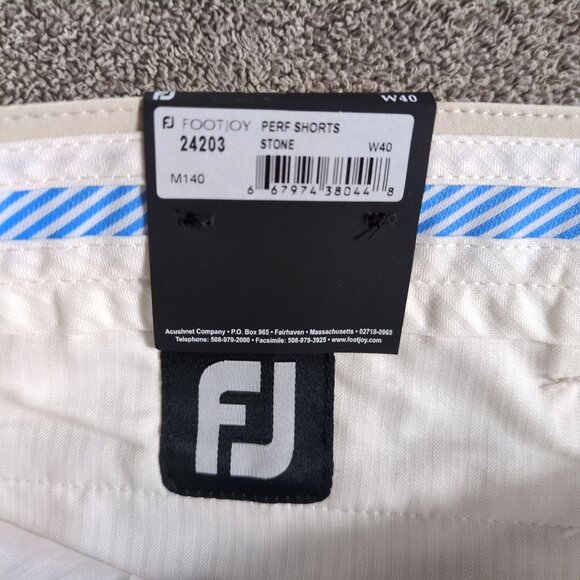 FootJoy Golf Shorts Mens 40 Khaki  9" Performance Stretch Flat Front - Picture 8 of 11